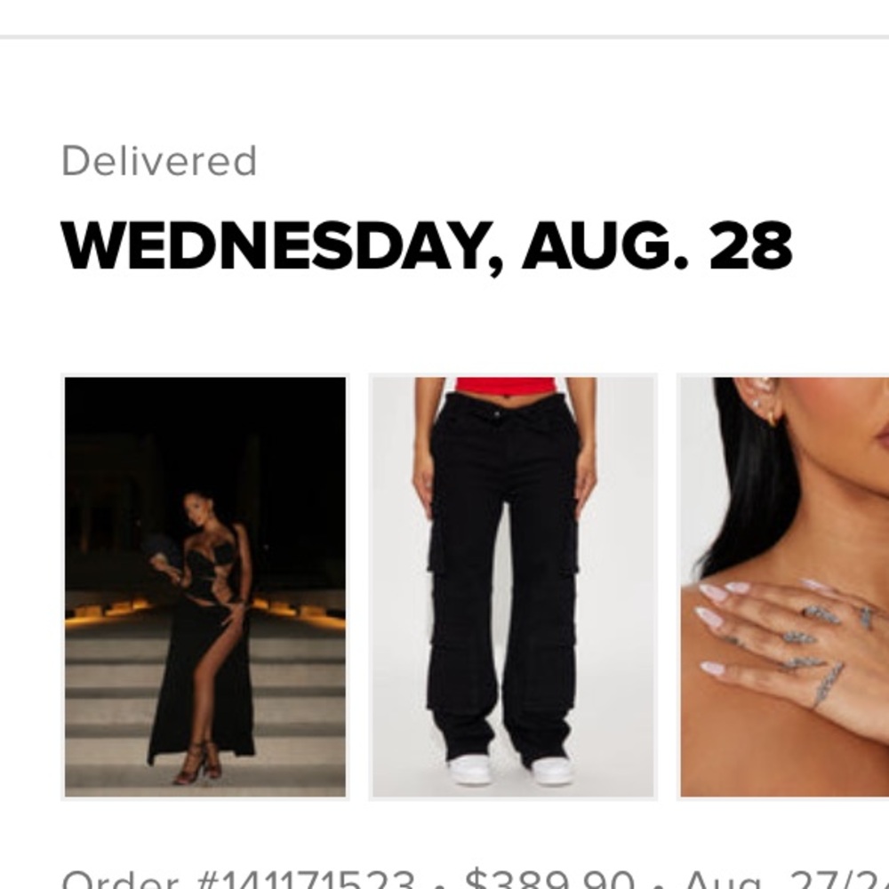 Lot Bundle of 2 Fashion Nova Out for Tonight Fold Over Cargo Denim Pants Small - Picture 12 of 12